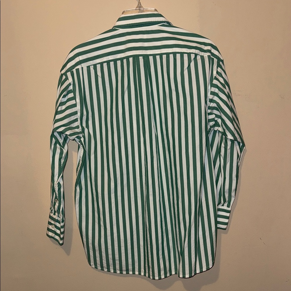 J Crew Women’s Green and White Striped Button down Shirt - Picture 9 of 9